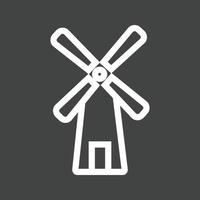 Windmühlenlinie invertiertes Symbol vektor