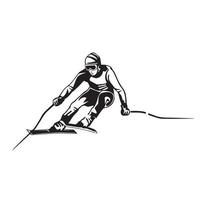 Person, die Snowboard fährt. Snowboarder in Aktionsvektorillustration. Extremer Wintersport. Snowboard-Emblem. Logo des Sportvereins. Snowboardausrüstung. vektor