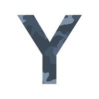 Englisches Alphabet Buchstabe y, Khaki-Stil isoliert auf weißem Hintergrund - Vektor