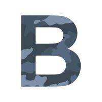 Englisches Alphabet Buchstabe b, Khaki-Stil isoliert auf weißem Hintergrund - Vektor