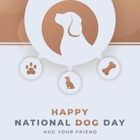 Lycklig nationell hund dag augusti firande vektor design illustration. mall för bakgrund, affisch, baner, reklam, hälsning kort eller skriva ut design element