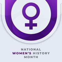 Happy National Womens History Month March Celebration Vector Design Illustration. vorlage für hintergrund, poster, banner, werbung, grußkarte oder druckgestaltungselement
