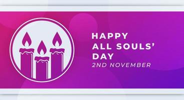 happy all souls' day november feier vektor design illustration. vorlage für hintergrund, poster, banner, werbung, grußkarte oder druckgestaltungselement