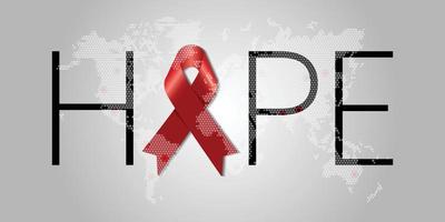 unterstützt das Bewusstsein. Welt-Aids-Tag-Konzept. Hoffnung. rotes Band. Vektorillustration eps10 vektor