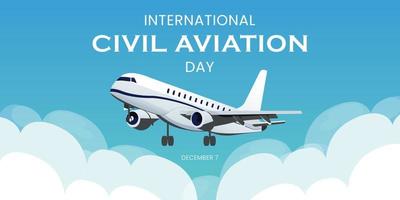 internationell civil flyg dag. vektor illustration