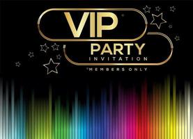 illustrationsdesigneinladungen zum vip-partygold und schwarzem hintergrund vektor