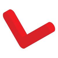röd godkänd tecken ikon, isometrisk stil vektor