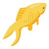 guld fisk ikon, isometrisk stil vektor