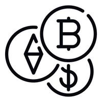 Bitcoin-Symbol, Umrissstil vektor