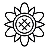 Sonnenblumen-Draufsicht-Symbol, Umrissstil vektor