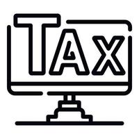 Symbol für Online-Steuerformular, Umrissstil vektor