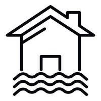 Haus- und Wassersymbol, Umrissstil vektor