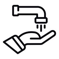 Wasserhahn-Handsymbol, Umrissstil vektor