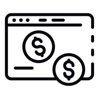 Symbol für Geldanleger auf der Webseite, Umrissstil vektor