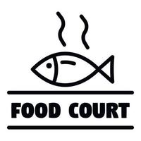 mat domstol logotyp, översikt stil vektor