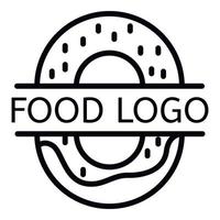 mat logotyp logotyp, översikt stil vektor