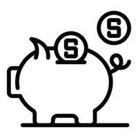 Sparschwein-Symbol, Umrissstil vektor