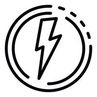 elektrisk energi ikon, översikt stil vektor
