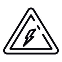 elektrisk uppmärksamhet triangel ikon, översikt stil vektor