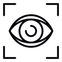 Symbol für Augenscannen, Umrissstil vektor