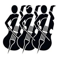 Musiker-Orchester-Ikone, einfacher Stil vektor