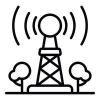 Farm Smart Tower-Symbol, Umrissstil vektor