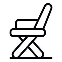 hopfällbar kontor stol ikon, översikt stil vektor