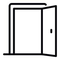 Symbol für offene Zimmertür, Umrissstil vektor