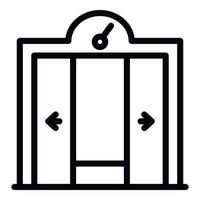 öppning de hiss dörrar ikon, översikt stil vektor