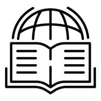 Globus und Lehrbuchsymbol, Umrissstil vektor