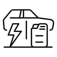 elektrisk bil mot bränsle bil ikon, översikt stil vektor