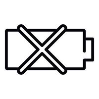 återvinning batteri ikon, översikt stil vektor