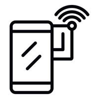 Wi-Fi-Smartphone-Symbol, Umrissstil vektor