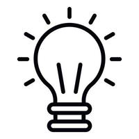 Editor-Glühbirnen-Ideensymbol, Umrissstil vektor
