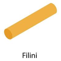 filini pasta ikon, isometrisk stil vektor