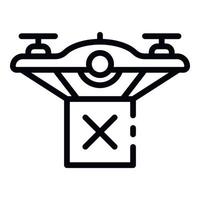 Symbol für die Lieferung von Paketdrohnen, Umrissstil vektor