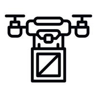 Symbol für die Lieferung von elektrischen Drohnen, Umrissstil vektor