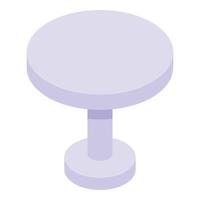 rundes Tischsymbol, isometrischer Stil vektor