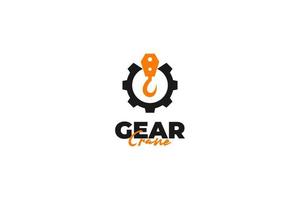 Gear Crane Logo Design Vektor Vorlage Illustration Idee