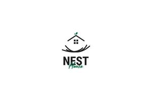 flaches nest nach hause logo design vektorvorlage illustration vektor