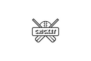 flache cricket-logo-design-vektor-schablonenillustration vektor