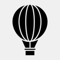 Symbol Heißluftballon. Transportelemente. Symbole im Glyphenstil. gut für Drucke, Poster, Logos, Schilder, Werbung usw. vektor