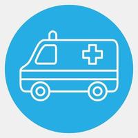 Symbol Krankenwagen. Transportelemente. Symbole im blauen Stil. gut für Drucke, Poster, Logos, Schilder, Werbung usw. vektor