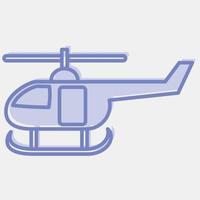 ikon helikopter. transport element. ikoner i två tona stil. Bra för grafik, affischer, logotyp, tecken, annons, etc. vektor