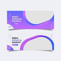 digitales Marketing-Banner-Design Post-Banner-Design vektor