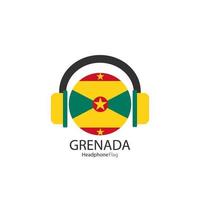 Grenada-Kopfhörer-Flaggenvektor auf weißem Hintergrund. vektor