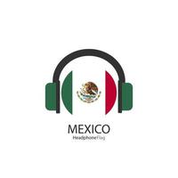 mexico hörlurar flagga vektor på vit bakgrund.