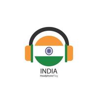 Indien-Kopfhörer-Flaggenvektor auf weißem Hintergrund. vektor