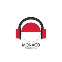 Monaco-Kopfhörer-Flaggenvektor auf weißem Hintergrund. vektor