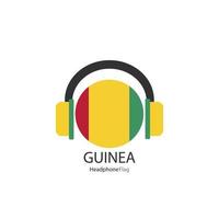 Guinea-Kopfhörer-Flaggenvektor auf weißem Hintergrund. vektor